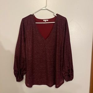 Womens sparkly red top